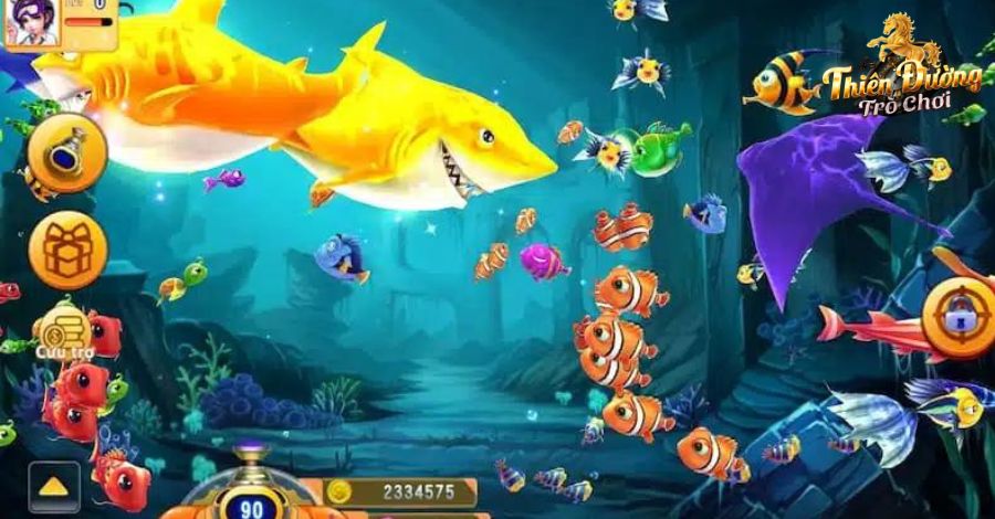 Giao diện bản game bắn cá bắt mắt và xinh xắn