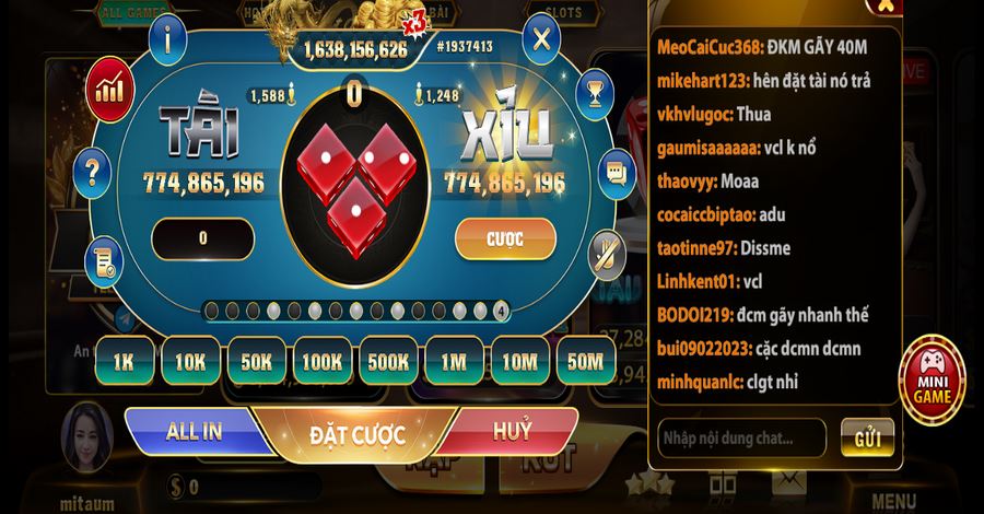 Có nhiều mức cược khác nhau của Yo88 Tài Xỉu